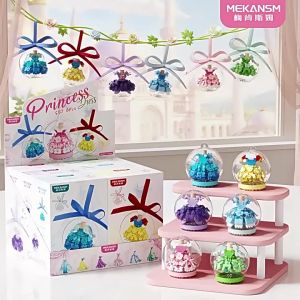 Toyzku Mekansm Princess Dress Collection Crystal Ball Building Blocks Mini Bricks DIY Assemble Toys Gift Girls