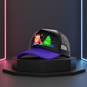 Cool LED Screen Baseball Cap Custom Text Picture Animation App Control 500mAh Battery Type C Rechargeable Luminous Hat Glowing Party Cap For Raves Festivals Sports