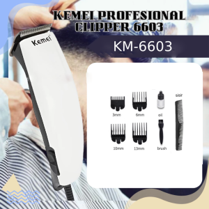 Alat Mesin Cukur Rambut Listrik Kemei KM-6603 Hair Clipper Paket lengkap