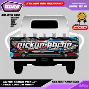 BAK 01 - STIKER BAK BELAKANG THAILOOK L300 HILUX STRADA PIKUP NEW CARRY UNIVERSAL FREE GANTI NAMA