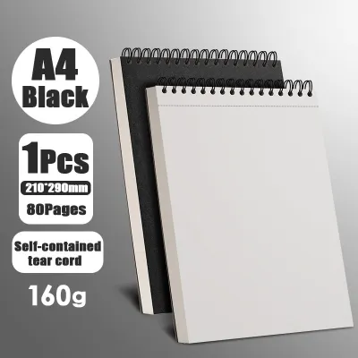 A4/B5 80Pages Double Spring Sketchbook Black Kraft Blank Sketch Pad Drawing Book Thickened Paper