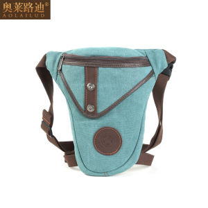 Manufacturers canvas mens waist bag durable leg bag single shoulder crossbody bag European and American retro mens bag versatile retro trend