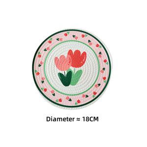 OMK Nordic Style Placemats For Dining Table Cotton Placemats & Coasters Doormat Tulip Design Theme