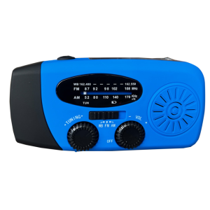 Portable Emergency Radio AM/FM/WB Hand Crank Solar Charging 1200mAh Power Bank 3 LED Flashlight IPX3 Waterproof