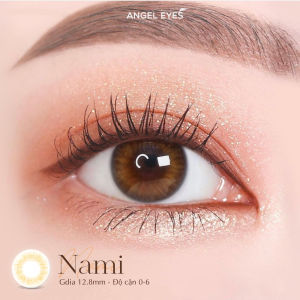 Lens mắt nâu mật ong độ cận 0-8 Nami hiệu Angel Eyes kính áp tròng màu nâu tây tự nhiên đường kính 12.8mm phù hợp cho mắt nhỏ