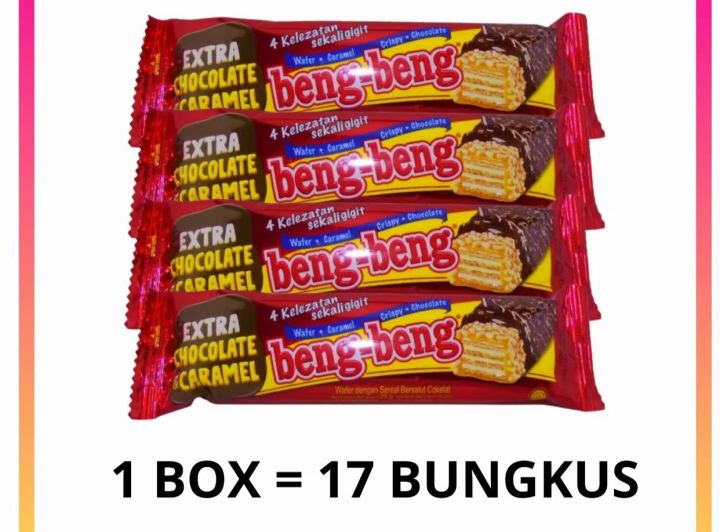 Beng Beng Chocolate Wafer 1 Box Isi 17 Pcs Beng Beng Wafer Caramel