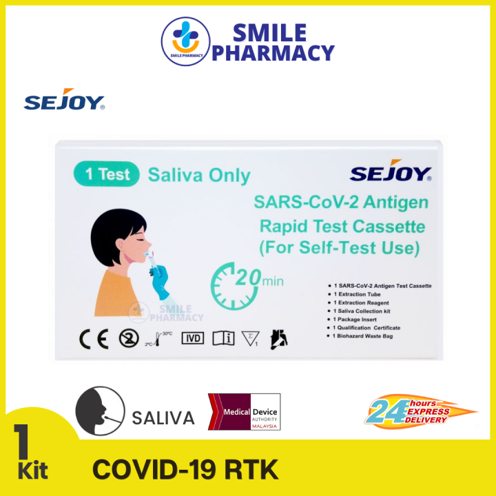 SEJOY Covid19 Rapid Test Kit (Saliva) 1’s/10’s (EXP 02/24) Lazada