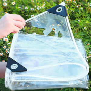 0.35MM Clear Waterproof Tarp Multipurpose PVC Coated Cloth Tent Tarp Duty Heavy Tear Resistant Cover for Roof Garden