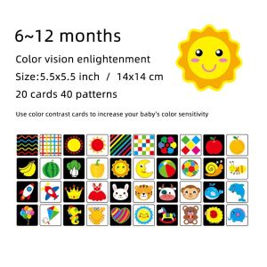 Montessori Baby Toys Black White Flash Cards Kids Sensory Toys Visual Stimulation Flash cards