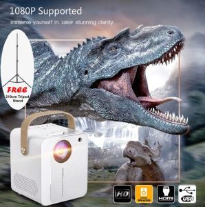 C3P50 Mini LED Projector with WIFI Multi Interface support Home Projector with 210cm Tripod Stand