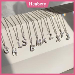 Heabety  Fashion Shining A-Z Letter Pendant Charm Necklace 26 Initial Alphabet Name Clavicle Chain Party Jewelry Gift