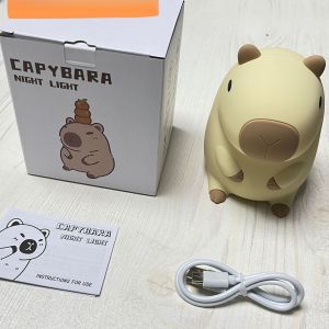 New creative silicone LED night light USB rechargeable cartoon pufferfish childrens night light touch dimming childrens bedroom bedside night light decoration birthday gift