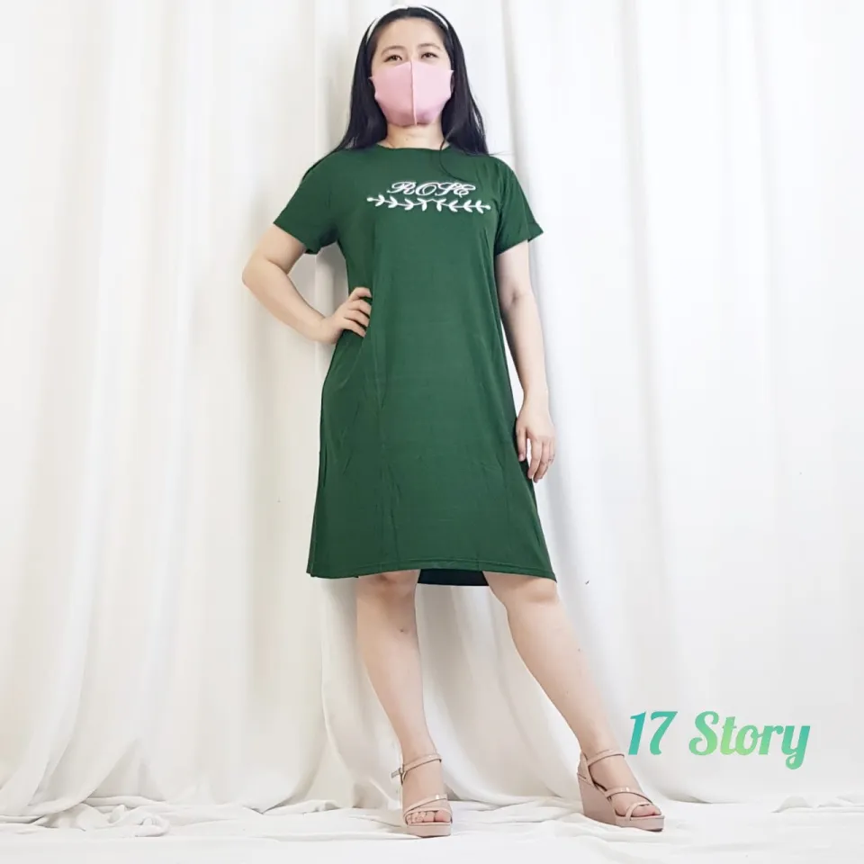 DASTER KAOS FIT JUMBO WANITA BAHAN RAYON BENTUK A MOTIF POLOS DAN