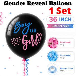 36Inch Gender Reveal Balloon Kit Boy Or Girl Baby Shower Party Decor Set Belon Gender Reveal Untuk Baby Shower宝宝性别揭晓气球套装