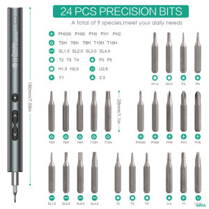 ORIA Electric Screw Driver Set 28 IN 1 Rechargeable Cordless Mini Power Precision Screwdriver Set with 24 Bits Rechargeable Portable Magnetic Repair Tool Kit with LED Lights for Phones Watch Jewelers Laptops