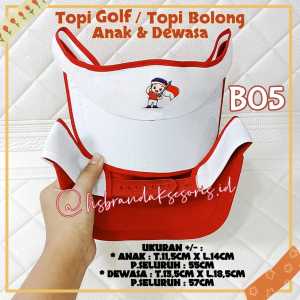 TOPI GOLF MERAH PUTIH HUT RI / TOPI BOLONG 17 AGUSTUS / TOPI KEMERDEKAAN ANAK & DEWASA / TOPI AGUSTUSAN PRIA & WANITA BAGAN ROYAL DRILL / TAM9855