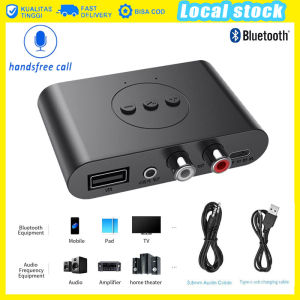 Audio Bluetooth Receiver 5.0 USB Wireless Speaker Receiver Adapter 3.5mm Type C Suara Musik AUX RCA Untuk Speaker Mobil