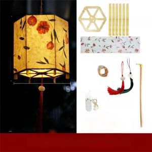 TUO29 DIY Material Bag Mid-Autumn Festival Lantern Glowing Handmade Light-Up Bunny Lantern Funny Chinese Style DIY Lantern Material Kit Party Decoration
