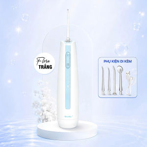 Tăm Nước Brushie Flora bản cải tiến UV Khử Khuẩn 4 Chế Độ Làm Sạch Dịu Nhẹ Cho Nướu Nhạy Cảm
