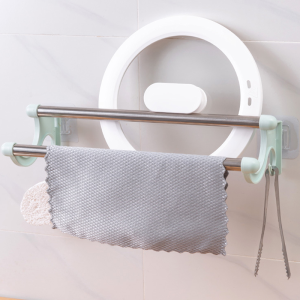 Bathroom Towel Rack Bathroom Toilet Stainless Steel Hanging Towel Rack Double Poles Seemless Stickers Random Color)