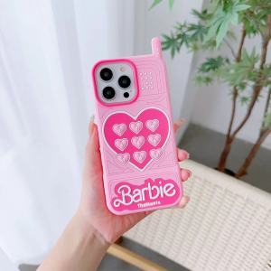 Free Shipping Sweet And Cute Barbie Series Anti-Drop Silicone Phone Case Compatible With Apple 14 Pro And 14 Pro Max