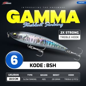 Minnow Stickbait Hayumake GAMMA Sinking Lure Pencil Bait 28Gram 105mm