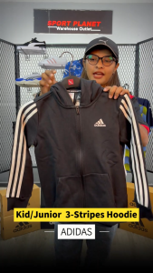 adidas Kid/Junior Must Have 3-Stripes Full Zip Jacket Shirt Baju Budak (DV0819) Sport Planet 32-28