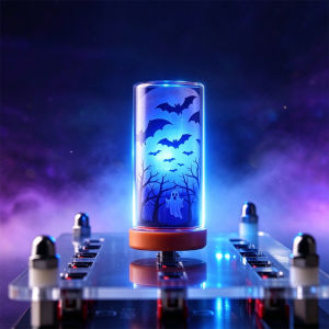 Halloween Night Light USB Plug In Glass LED Lamp Color ChangingPortable Spooky Vintage Decor For Party Bedroom Car Pumpkin Witch Skull Owl Bat Castle Design Lights