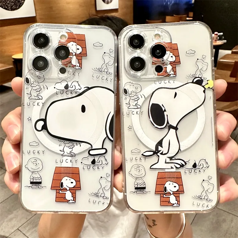 Cartoon Lovely Snoopy Cinnamoroll Magnet Magsafe Mobile Phone Case