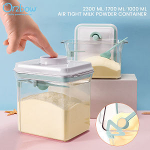 Orzbow Food Storage Box Ankou Air Tight Milk Powder Container With Scraper - Rectangle (1000ml) Dark Milk Powder Box