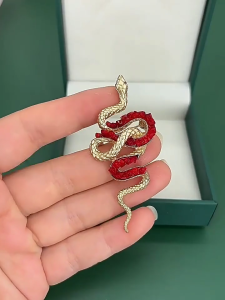 Snake Brooch Silk Scarf Pin Wisdoms Fortune For Chinese Festival Traditional Brooch Decorative Accessories