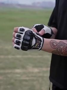 Motorcycle Gloves Riding Half Finger Gloves Outdoor Sports Gloves Anti Slip And Wear-Resistant