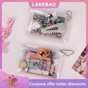 【LAKEBAO】 Ví nhỏ đựng thẻ nhựa PVC chống nước trong suốt lấp lánh ví đựng tiền xu cho nữ