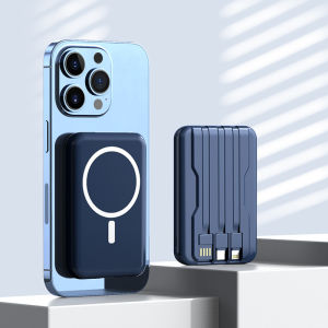 🔥SG Stock🔥10000mAh Mini Lightweight Magnetic Power Bank bulid in 4 Cable 5W Wireless Charging Light Portability Power bank