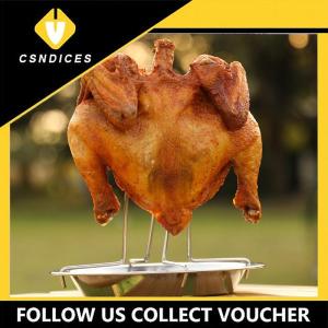 [Csndices] Roasting Grill Stand Chicken Roaster Rack Kitchen Outdoor BBQ Tools Carbon Steel Non-stick Grilled Chicken Plate