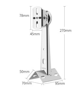 304 Stainless Steel Flat Wall Rod Corner Bracket CCTV Camera Mounting Vertical Pole Bracket Duckbill Head Universal Adjustable