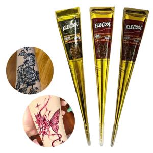 1/3/PCS Temporary Semi-Permanent Tattoo Paste Brown Black Red Natural Henna Ink DIY Body Art Drawing Kit Temporary Body Painting
