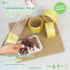 Plastik wrapping Best Fresh Ukuran 5cm Cling Wrap Mini Plastik pembungkus Buah Makanan Sayuran Plastik Bening Wrap Penutup Serbaguna
