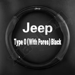 High Quality Car carbon fiber leather steering wheel cover suitable for 38CM non-slip breathable wear-resistant steering wheel cover car steering wheel protective cover For Jeep Wrangler Grand Cherokee Commander Cherokee CJ Comanche Pickup Liberty Willys