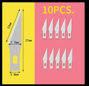 🔥Cutters9p ชุดมีดตัด 10 ใบมีด ชุดมีดแกะสลัก ใบมีดถอดเปลี่ยนได้ วัสดุอลูมิเนียมอัลลอยด์