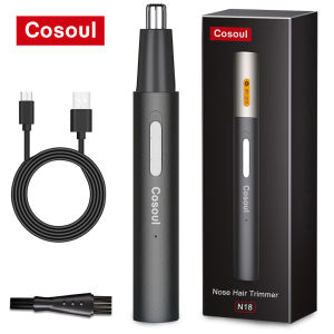 Cosoul Nose Hair Trimmer for Men Women Professional Metal Body Safe Painless Electric Ear Hair Trimmer Nose Shaver Clipper Nose Hair Removal 4-Blade Cutter High-Capacity Battery Compact Portable Rechargeable USB-C