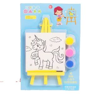 DIY Mini Canvas Painting Kit for Kids – Includes Canvas Easel Paint Brush – Art Craft Gift for Parties & Game Prizes