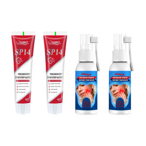 ซื้อ 2 แถม 2 ฟรี ยาสีฟัน SP-14 ฟันขาว ลมหายใจสดชื่น ลดกลิ่นปาก เหมาะสำหรับทั้งครอบครัว Lorzi SP14 Probiotic Toothpaste 100g ดูแลช่องปาก ขจัดคราบ สเปรย์ลดปวดฟัน ทำความสะอาด 20ml
