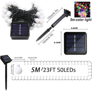 A-charming solar Christmas lights outdoor string light waterproof 22m 200LED with solar panel for courtyard/garden/party