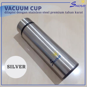 SHENAR BOTOL POLOS TERMOS STAINLESS VACUUM CUP BOTOL AIR MINUM PANS DINGIN SERBAGUNA 500 ML- BISA COD TERMOS VACUUM VACUUM CUP SILVER