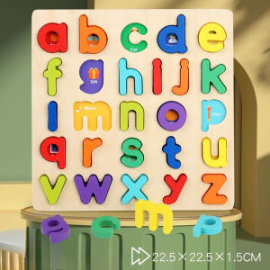 Pet Home-my Wooden Puzzle Board Alphabet Numbers Shapes Matching Game Montessori Learning Toy Non Toxic Kayu Anak Rumah