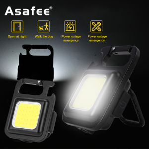 Asafee J031 500LM 30*COB lamp beads COB Keychain Light Multifunctional Portable Torch Small Camping Flashlight built-in battery Outdoor Lamp built-in battery IPX4 waterproof