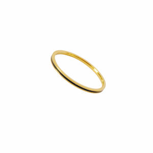 Black Thin Gold Ring Dripping Oil  • Waterproof Non-Fade Tarnish • 18K Gold Plated 316L Stainless Titanium Steel Rings For Women RG375