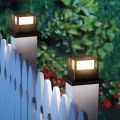 Vimite Led Solar Post Light Outdoor Waterproof Automatic Sensor Fence Column Lamp Decorative Garden Lights for House Gate Pillar Lighting Warm White. 