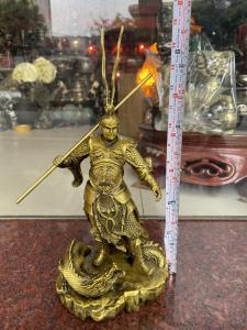 Tượng tôn ngộ không đứng rồng bằng đồng cao 38cm (tới đầu 29cm) nặng 3kg-Tề thiên đại thánh đấu chiến thắng phật